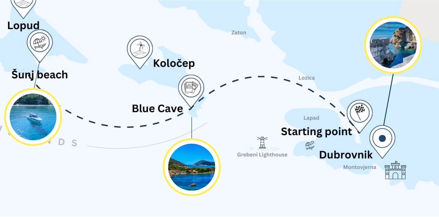 Blue Cave tour map